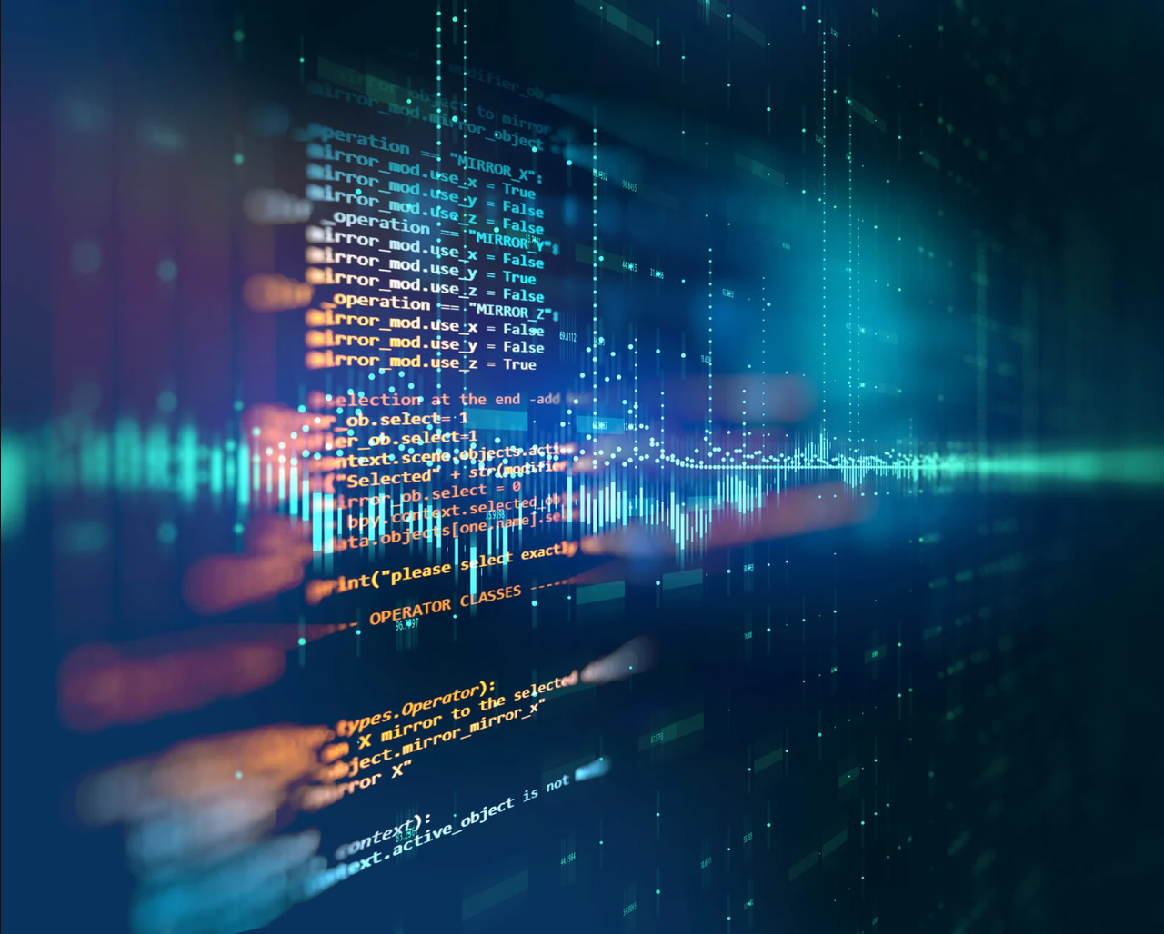 Code on a screen